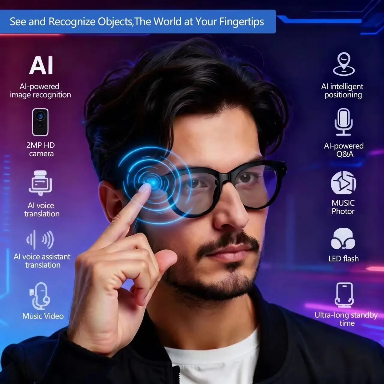AI Sunglasses for Men with Rea - огляд і ціна Audio Music To Video Ai Free