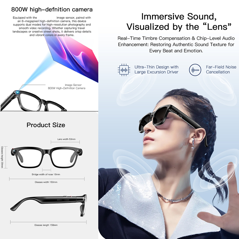 New AI Smart Glasses 800W HD C - огляд і ціна Audio Music To Video Ai Free