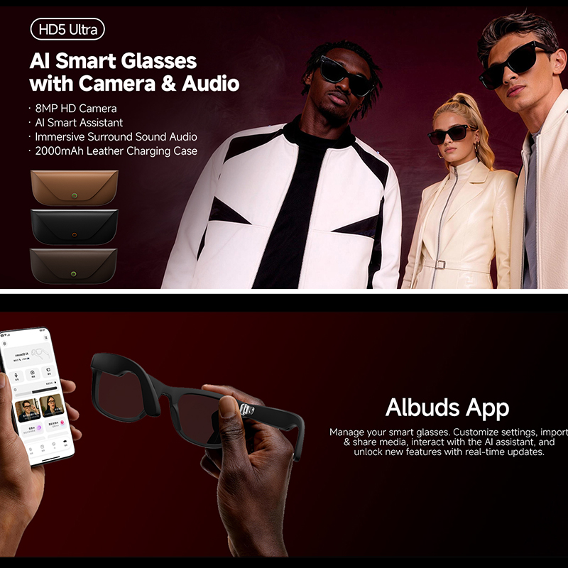 2026 New AI Smart Glasses 8MP  - огляд і ціна Audio Music To Video Ai Free